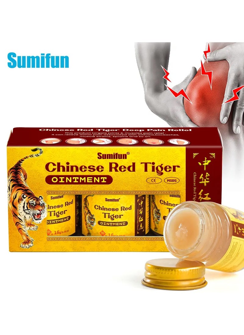Chinese Red Tiger Ointment Safe ingredients, made from natural herbs, quick pain relief, non irritating Effective Hot Muscle Relaxer Patch to Promote Blood Flow for Neck Elbow Shoulder Joint 3pcs Set