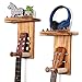 Keebofly Guitar Wall Hanger Guitar Wall Mount Holder Guitar Hanger Shelf with Pick Holder Solid Pine Wood Guitar Rack - Image 2