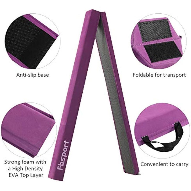 Arabest 8ft Balance Beam: Folding Floor Gymnastics Equipment for Kids Adults,Non Slip Rubber Base, Gymnastics Beam for Training, Practice, Physical Therapy and Professional Home Training Purple - Image 4