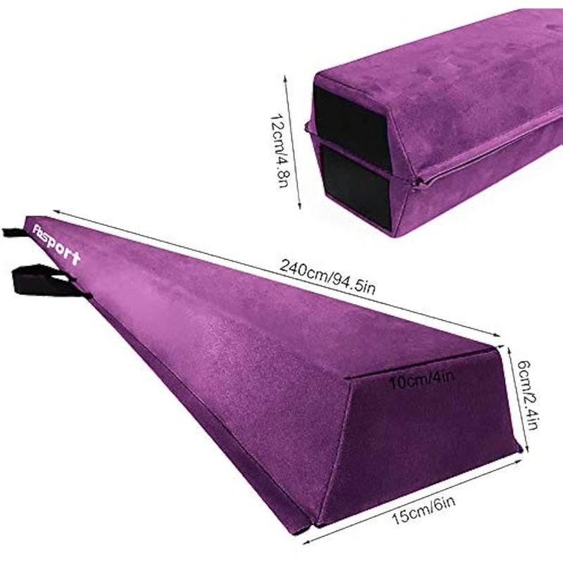 Arabest 8ft Balance Beam: Folding Floor Gymnastics Equipment for Kids Adults,Non Slip Rubber Base, Gymnastics Beam for Training, Practice, Physical Therapy and Professional Home Training Purple - Image 2