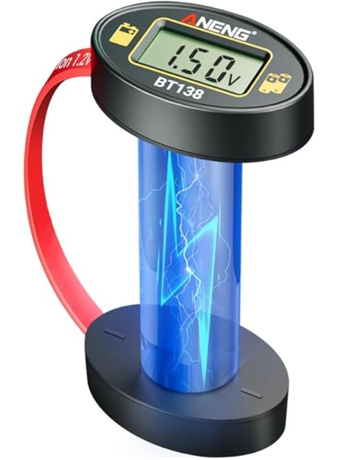 Arabest BT138 Portable Battery Tester, Universal Battery Checker for AAA, AA, C, D, 9V, CR2032, LR44, Button Cells, LCD Display Voltage Detector, Compact No-Power Design for Home, Office, Travel Use - Image 1