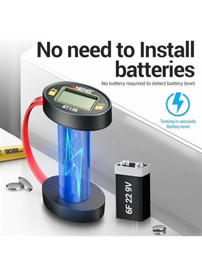 Arabest BT138 Portable Battery Tester, Universal Battery Checker for AAA, AA, C, D, 9V, CR2032, LR44, Button Cells, LCD Display Voltage Detector, Compact No-Power Design for Home, Office, Travel Use - Image 2