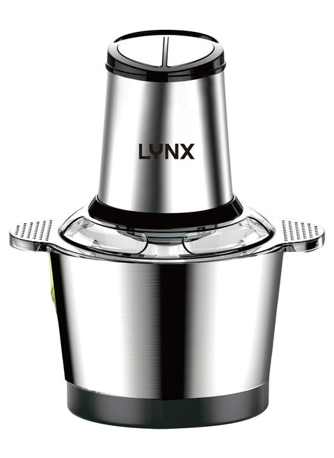 Electric Chopper for Vegetables and Meat – 3L Stainless Steel Bowl, 300W Powerful Copper Motor, Two Adjustable Speeds, Non-Slip Rubber Base, Safety System, Quadrilateral Cutting Blade – AC 220-240V, 50/60Hz – LY-CH-5003