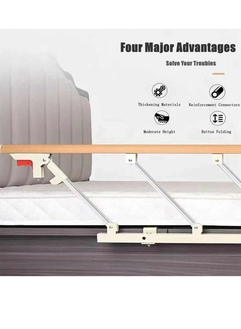 Cool Baby COOLBABY Bed Rails For The Elderly Safety Foldable Bedside Armrests Auxiliary Handles Foldable Bed Crutches Guardrails For The Elderly Adjustable Railings Anti-fall Sleep Bumpers - Image 2