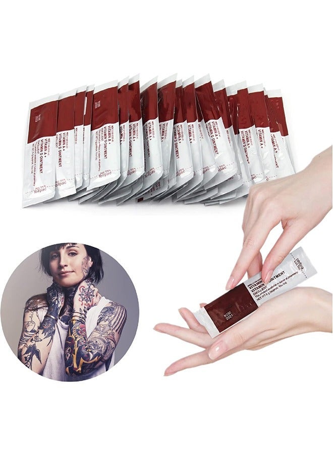 Fougera Tattoo Scar Repair Gel, Microblading Aftercare Ointment Vitamin A and D Anti-Inflammatory Anti Scar Tattoo Aftercare Cream for Makeup Microblading and Tattoo Healing Art Tattoo Supplies 50Pcs - Image 1
