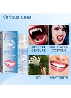 Jaysuing Moldable False Teeth,Denture Modification Teether，Shapeable Teether, Flexible Denture Adhesive for Custom Fit, Film and Television Makeup,Suitable for Temporary Filling  - Image 2