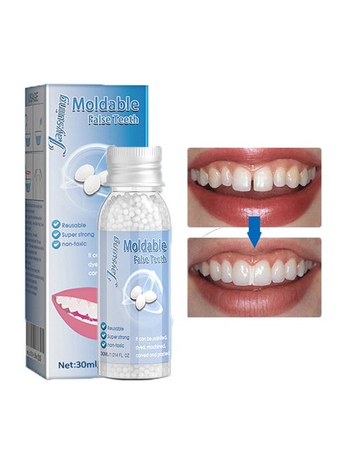 Moldable False Teeth,Denture Modification Teether，Shapeable Teether, Flexible Denture Adhesive for Custom Fit, Film and Television Makeup,Suitable for Temporary Filling