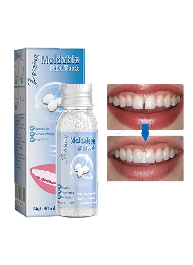 Jaysuing Moldable False Teeth,Denture Modification Teether，Shapeable Teether, Flexible Denture Adhesive for Custom Fit, Film and Television Makeup,Suitable for Temporary Filling  - Image 1