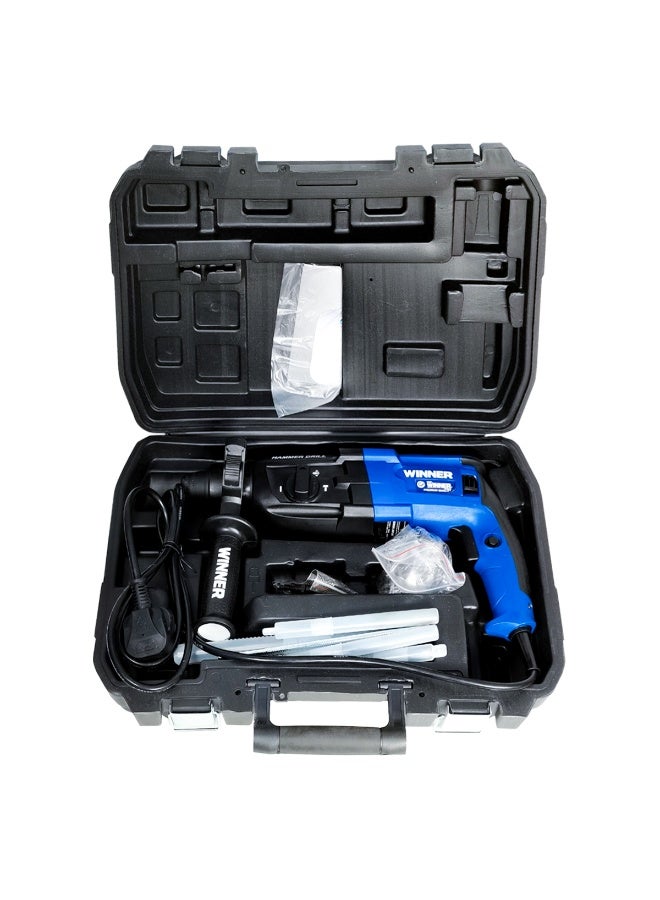وينر مثقاب مطرقة دوارة بقوة 850 واط مع نظام SDS-Plus، ظرف 28 مم، سرعة متغيرة، وضع متعدد الوظائف للحفر/النقش، قبضة ناعمة، تصميم مضغوط، يتضمن أزاميل، رؤوس حفر، محول ظرف بمفتاح وحقيبة حمل - مناسب للخرسانة والبناء والخشب والصلب - Image 4