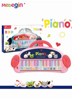 Kids Piano Keyboard with 13 Keys, Creative Musical Keyboard, Early Education Piano Toy with Animal Sounds, Development Toys, Ideal Gift for Kids Aged 3+, 3 AA Batteries Required(Not Included)