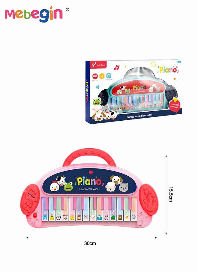 MEBEGIN - Kids Piano Keyboard with 13 Keys, Creative Musical Keyboard, Early Education Piano Toy with Animal Sounds, Development Toys, Ideal Gift for Kids Aged 3+, 3 AA Batteries Required(Not Included) - Image 1