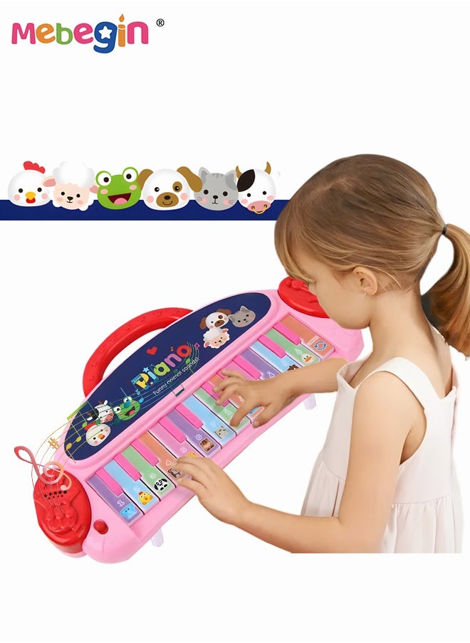 MEBEGIN - Kids Piano Keyboard with 13 Keys, Creative Musical Keyboard, Early Education Piano Toy with Animal Sounds, Development Toys, Ideal Gift for Kids Aged 3+, 3 AA Batteries Required(Not Included) - Image 1