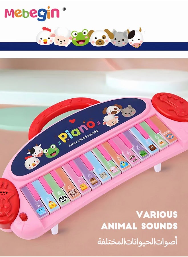 MEBEGIN - Kids Piano Keyboard with 13 Keys, Creative Musical Keyboard, Early Education Piano Toy with Animal Sounds, Development Toys, Ideal Gift for Kids Aged 3+, 3 AA Batteries Required(Not Included) - Image 1