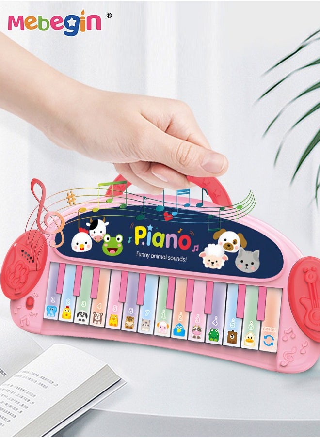 MEBEGIN - Kids Piano Keyboard with 13 Keys, Creative Musical Keyboard, Early Education Piano Toy with Animal Sounds, Development Toys, Ideal Gift for Kids Aged 3+, 3 AA Batteries Required(Not Included) - Image 1