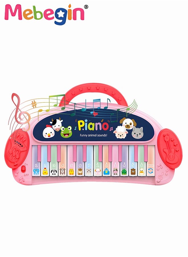 MEBEGIN - Kids Piano Keyboard with 13 Keys, Creative Musical Keyboard, Early Education Piano Toy with Animal Sounds, Development Toys, Ideal Gift for Kids Aged 3+, 3 AA Batteries Required(Not Included) - Image 1
