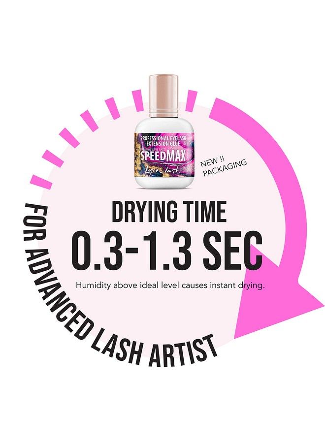 Lyon lash Speedmax Eyelash Extension Glue | 0.51 Sec Dry Time | Up To 8 Weeks Retention | Black Adhesive Supplies (10Ml/0.34 Fl. Oz.) - Image 4