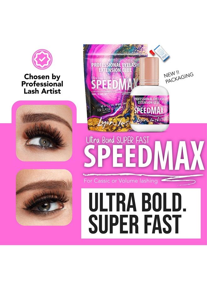 Lyon lash Speedmax Eyelash Extension Glue | 0.51 Sec Dry Time | Up To 8 Weeks Retention | Black Adhesive Supplies (10Ml/0.34 Fl. Oz.) - Image 3