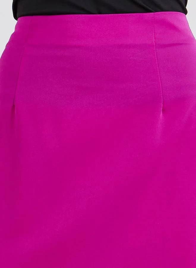 Take Two Take Two Solid Frill Hem Maxi Skirt