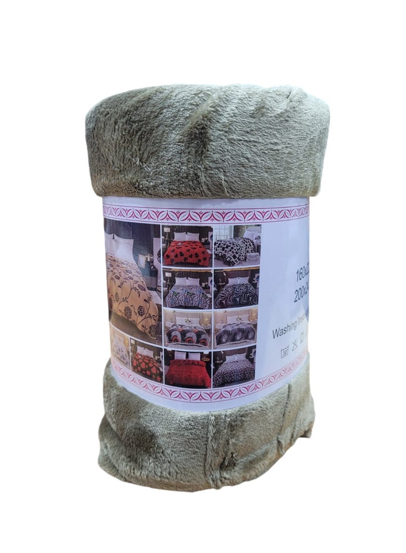 Baltic Linen Fleece Blanket 200x240Cm Soft-Fluffy Blanket-Warm For Sofa And Bed-Easy To Carry-Brown Colour - Image 1