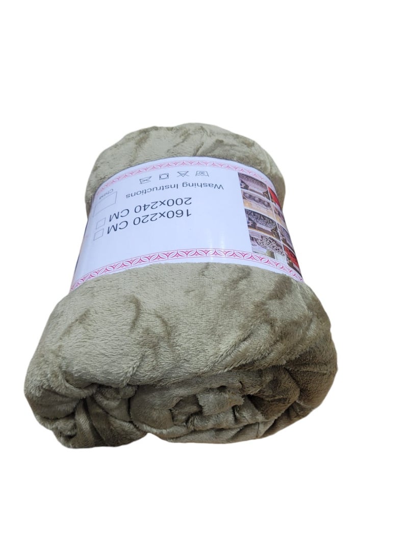 Baltic Linen Fleece Blanket 200x240Cm Soft-Fluffy Blanket-Warm For Sofa And Bed-Easy To Carry-Brown Colour - Image 2
