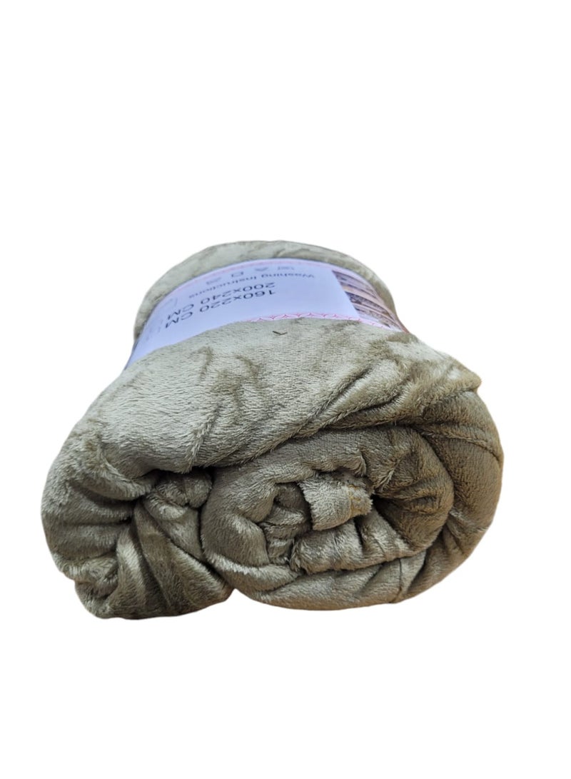 Baltic Linen Fleece Blanket 200x240Cm Soft-Fluffy Blanket-Warm For Sofa And Bed-Easy To Carry-Brown Colour - Image 3