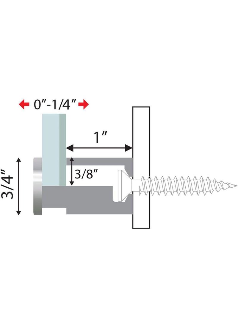 Displays2go Set of 8 Edge Grip Standoff Screws 34 x 1Inch Stainless Steel to Mount Sign Panels  - Image 2