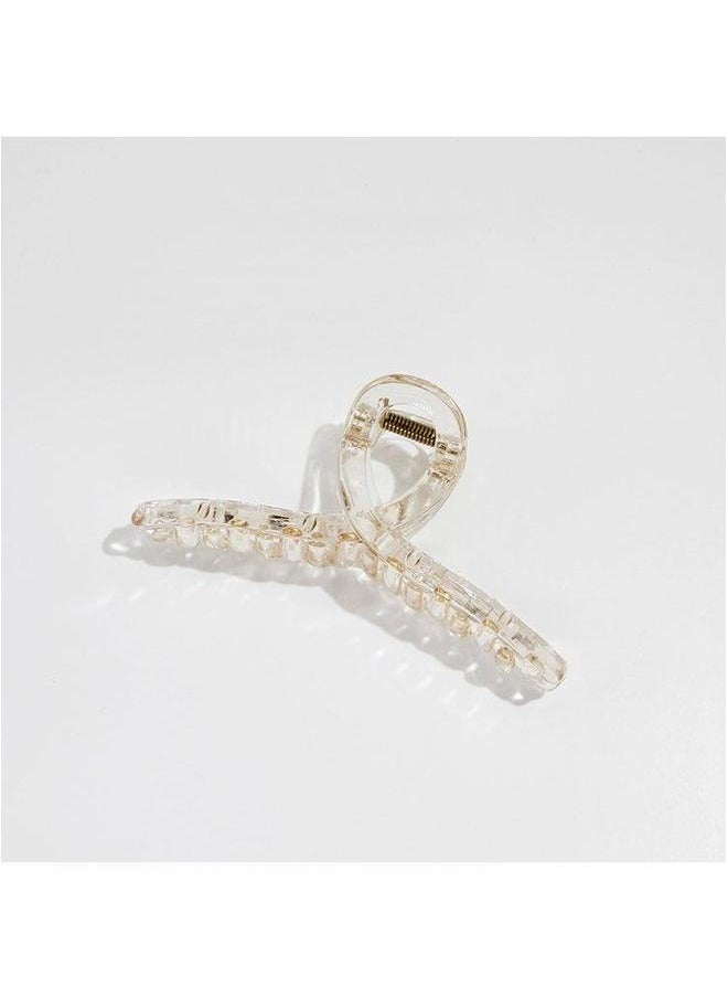 NIBEMINENT - Large French Style Hair Clip Women Back Computer Spoon Hairpin Headwear Acrylic Geometric Korean Grip Headdress Crossover - Image 1