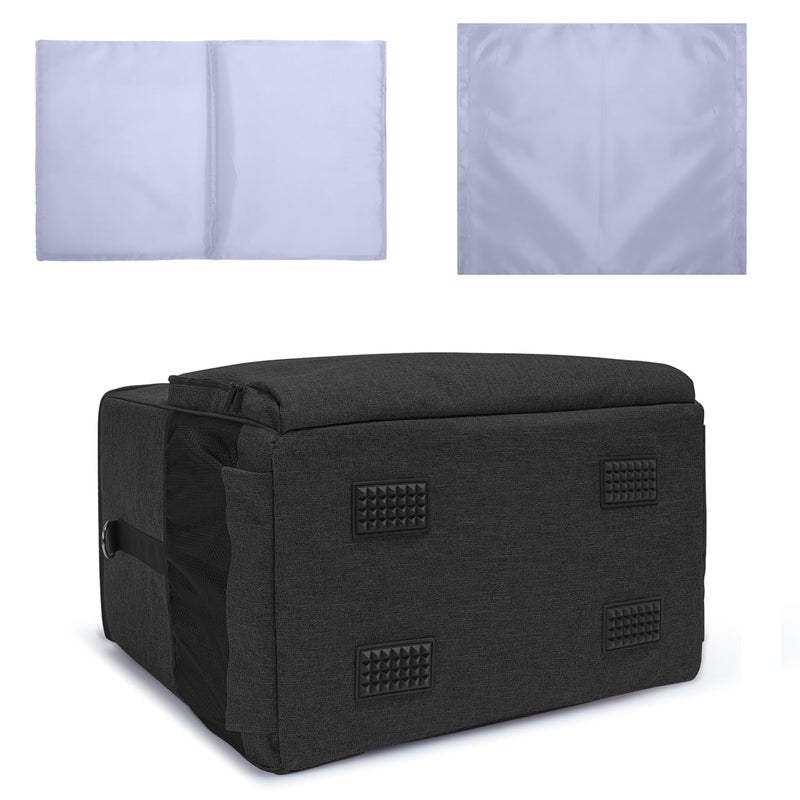 CURMIO PC Carrying Case for Desktop Tower and Monitor, Desktop Travel Bag with Inner Divider, Bag Only, Black - Image 5