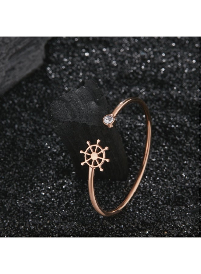 زنك سوار زينك النسائي من الفولاذ المقاوم للصدأ بلون الذهب الوردي | ZFBG004RGC - Image 3