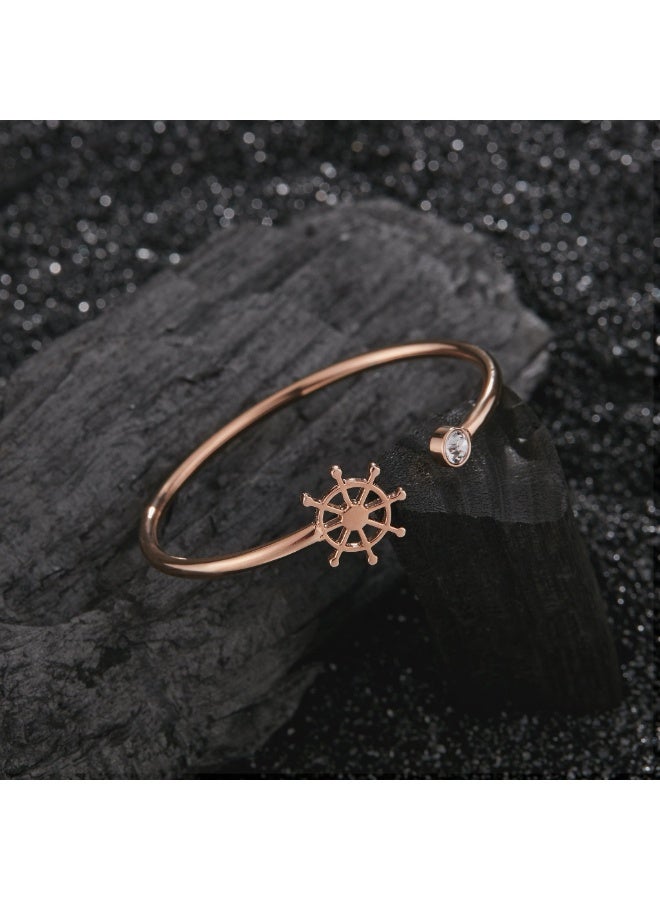 زنك سوار زينك النسائي من الفولاذ المقاوم للصدأ بلون الذهب الوردي | ZFBG004RGC - Image 4