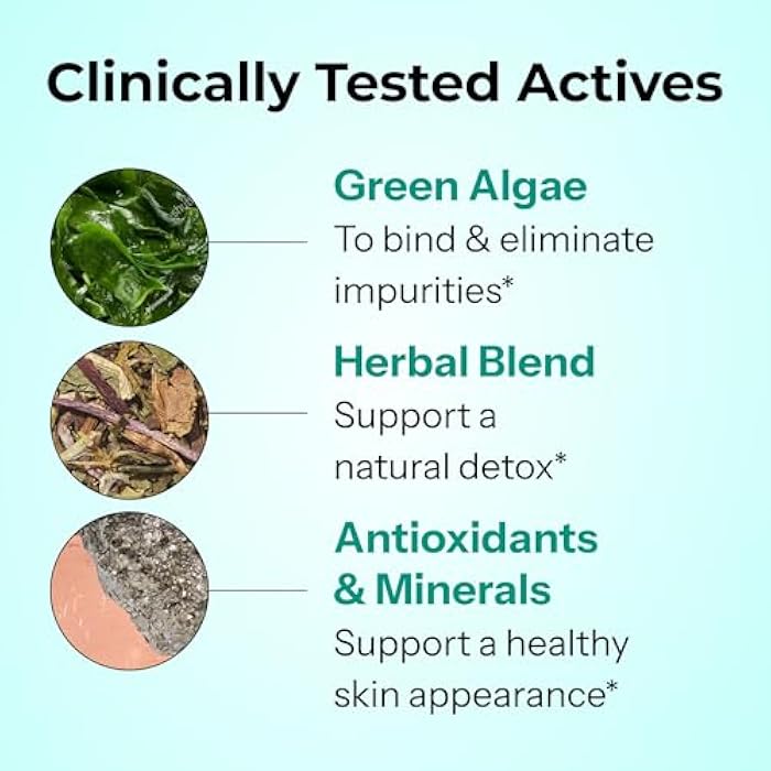 HUM Daily Cleanse Acne Supplements for Women & Men, Gentle Digestive Cleanse for Clear Skin Support, Zinc, Spirulina, Chlorella, Detoxifying Herbs, Organic Algae, Skin Vitamins Supplement, 60 Capsules - Image 4