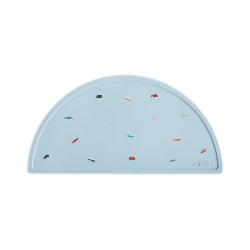 mushie Silicone Placemat for Kids | BPA-Free Non-Slip Design (Retro Cars) - Image 1