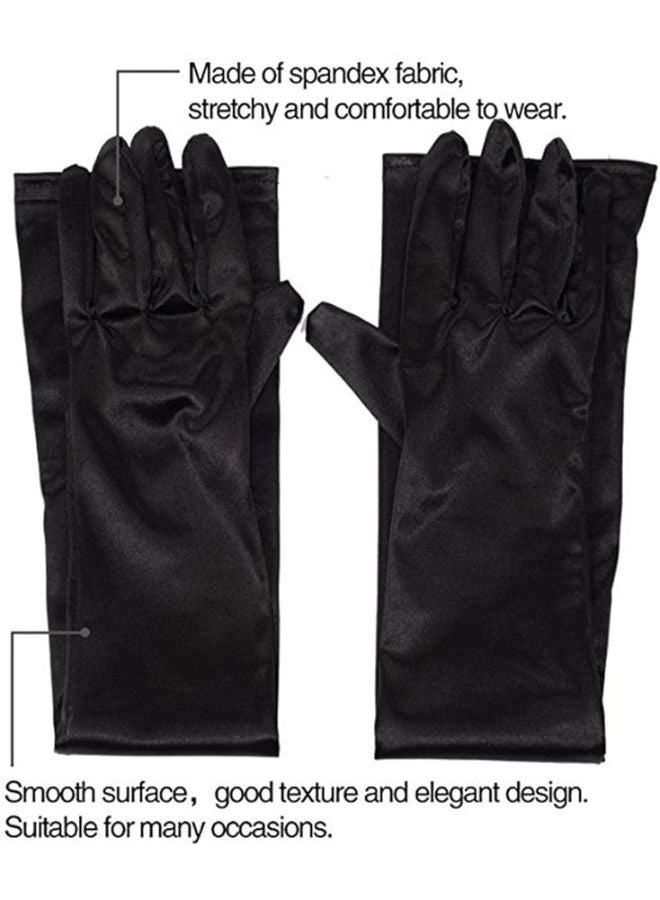 Classic Satin Elbow Length Gloves for Party - Image 3