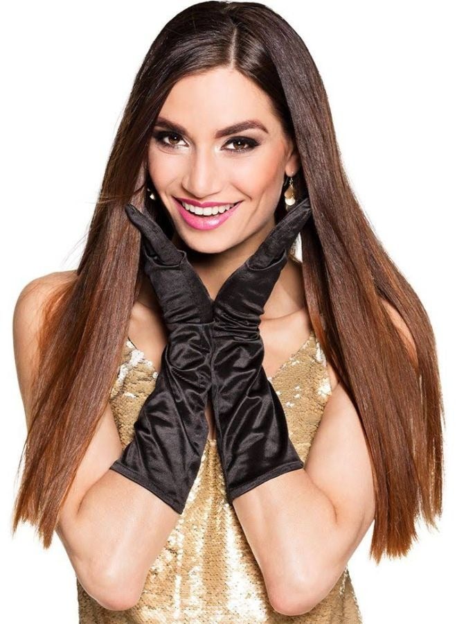 Classic Satin Elbow Length Gloves for Party - Image 4