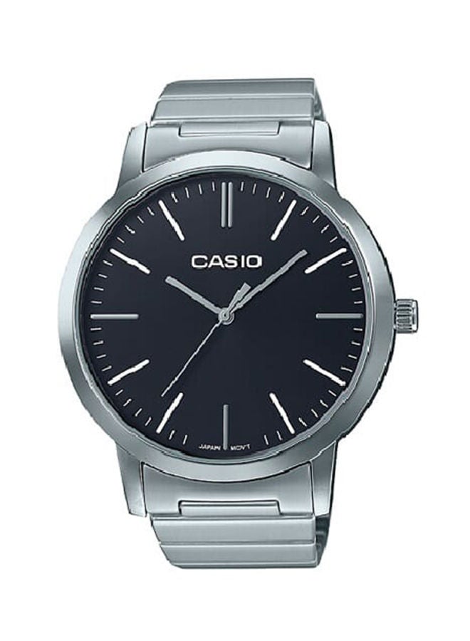 Casio Watch Women Analog Black Dial Stainless Steel Band LTP-E118D-1ADF. - Image 1
