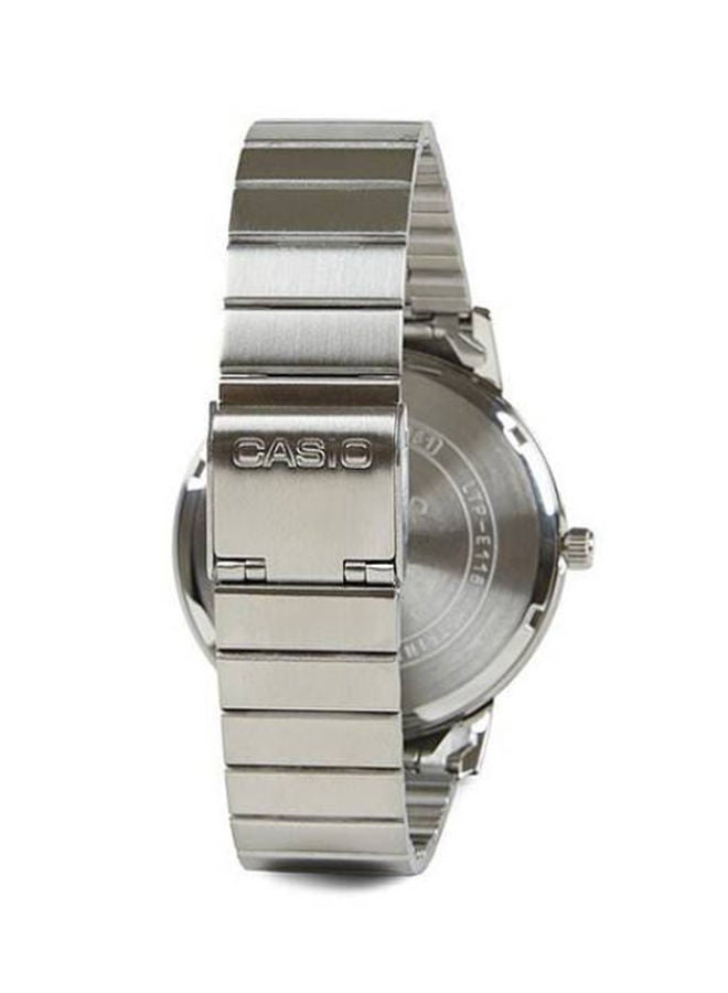 Casio Watch Women Analog Black Dial Stainless Steel Band LTP-E118D-1ADF. - Image 2