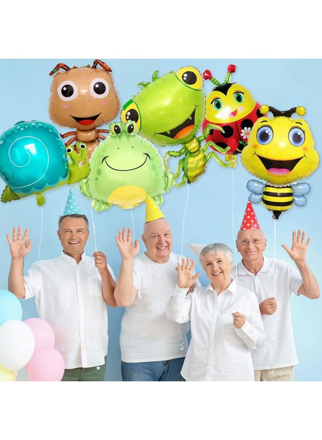YiYou 6 PCS Insect Animal Balloons Set Bee Ladybug Ant Mantis Frog Snails Foil Mylar Balloon for Birthday Garden Boys Baby Shower Animal Insect Themed Party Supplies Decorations - Image 5