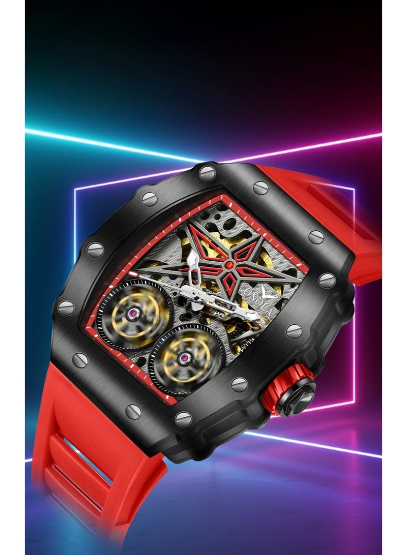 ONOLA Men's Automatic Skeleton Flywheel Watch - Image 3