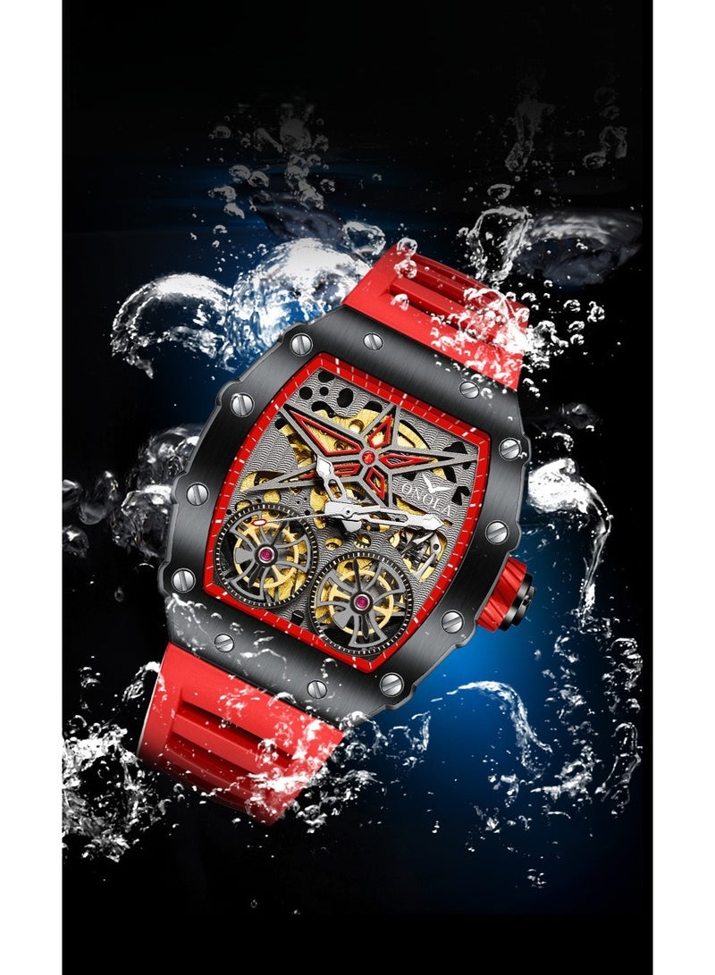 ONOLA Men's Automatic Skeleton Flywheel Watch - Image 4