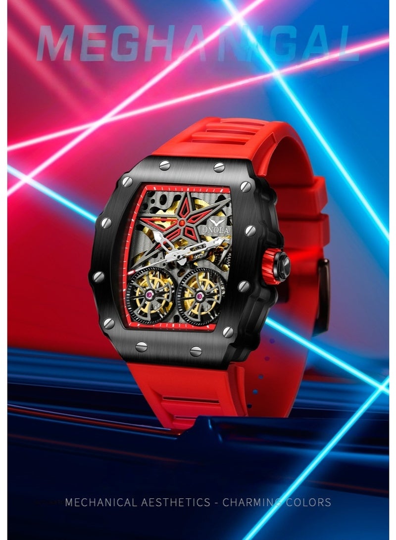 ONOLA Men's Automatic Skeleton Flywheel Watch - Image 2