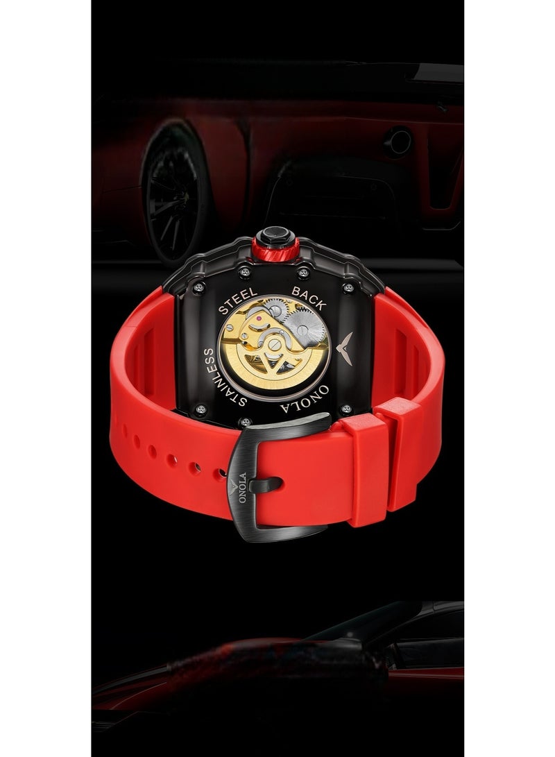 ONOLA Men's Automatic Skeleton Flywheel Watch - Image 5