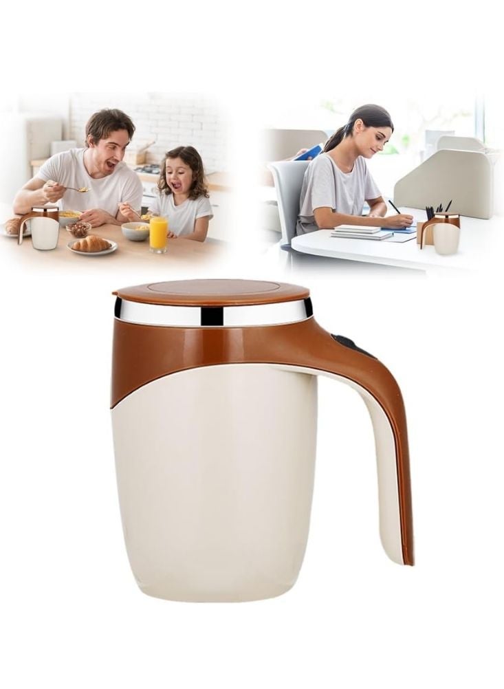 Premium Self Stirring Mug Automatic Coffee Mixing Cup - Brown - Image 1