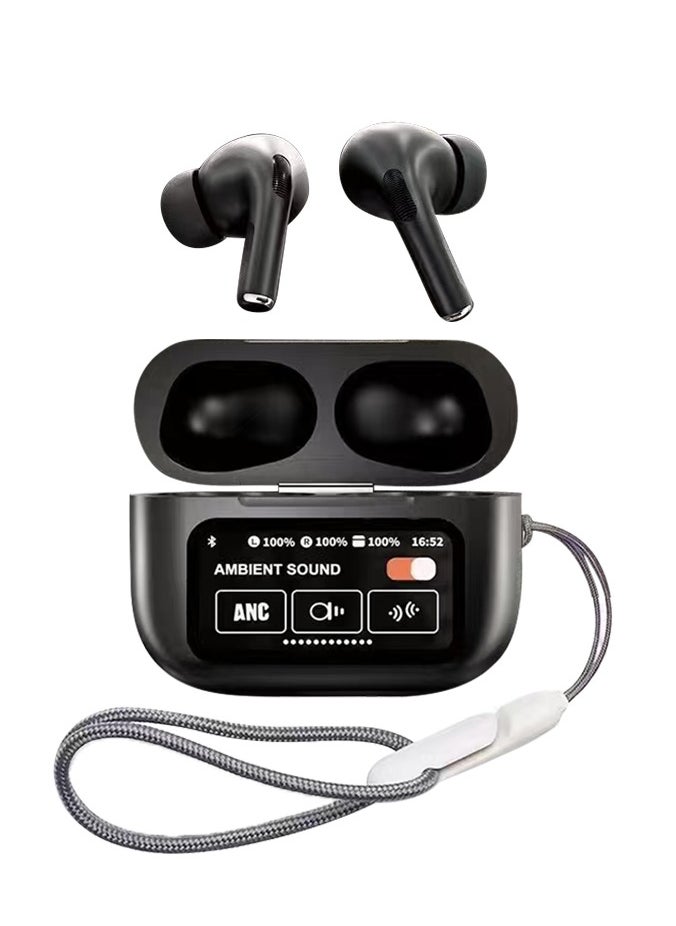 Bonic AI Translation Earphones, Support English Arabic Translation, Equipped with LED Smart Touch Screen, Active Noise Cancellation, Long Battery Life Playback Time - Black  - Image 2