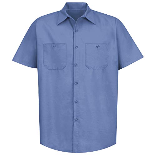 Red Kap Men's Industrial Work Shirt, Regular Fit, Short Sleeve, Petrol Blue, 5X-Large Tall - Image 3