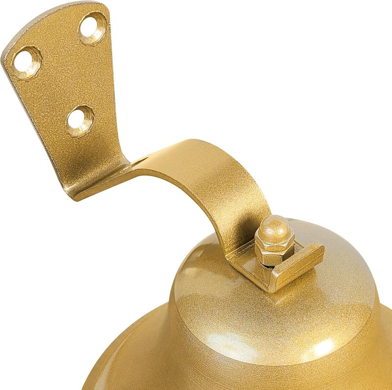 WMM Hanging Bell Dinner Bell Outdoor Bell Bracket Mount Wall Bell Indoor Rope Bell Ship/Boat/Nautical/Door/School/Reception/Home/Church Bell(Gold) - Image 4