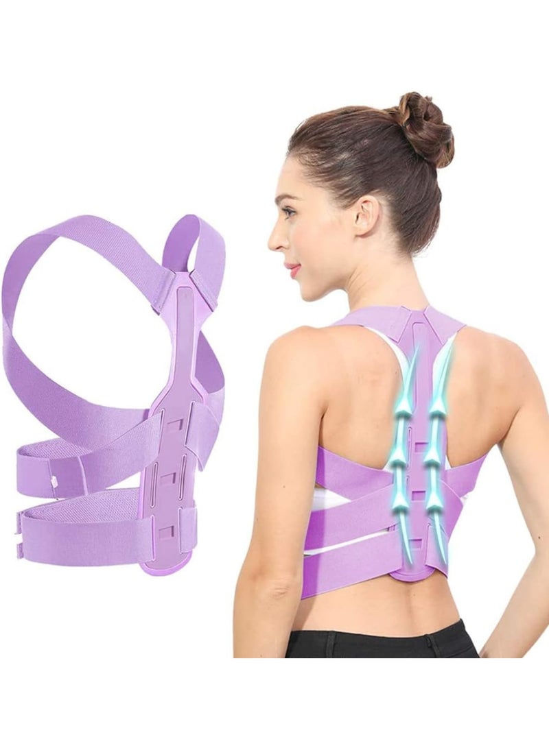 SOLARAE Posture Corrector for Women, Extended Backplate Back Straightener, Adjustable Upper Back brace for Neck Shoulder Pain Relief and Clavicle Support, Pink, M: 31.5-35.5 in - Image 1