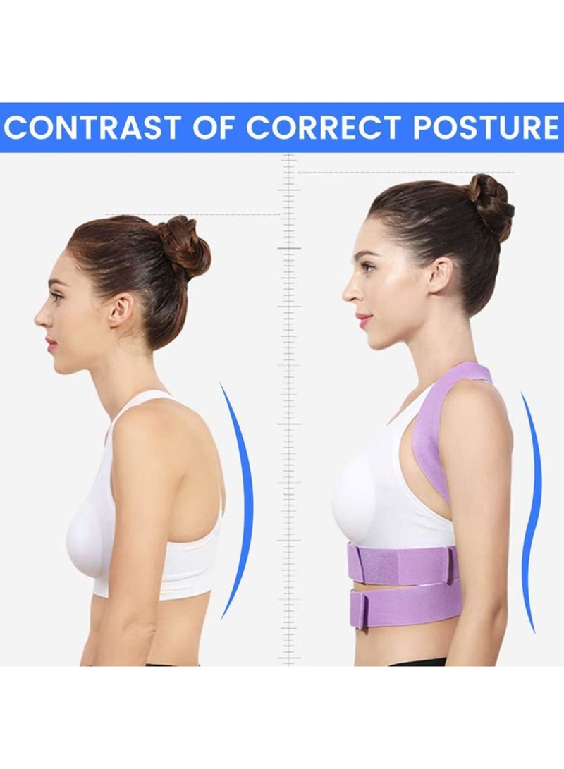 SOLARAE Posture Corrector for Women, Extended Backplate Back Straightener, Adjustable Upper Back brace for Neck Shoulder Pain Relief and Clavicle Support, Pink, M: 31.5-35.5 in - Image 2