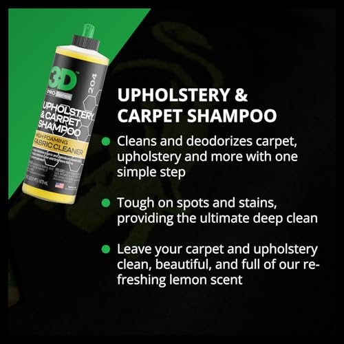 3D Upholstery & Carpet Shampoo - High Foam Stain Remover & Odor Eliminator Shampoo 16oz. - Image 5