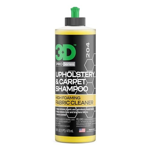3D Upholstery & Carpet Shampoo - High Foam Stain Remover & Odor Eliminator Shampoo 16oz. - Image 1