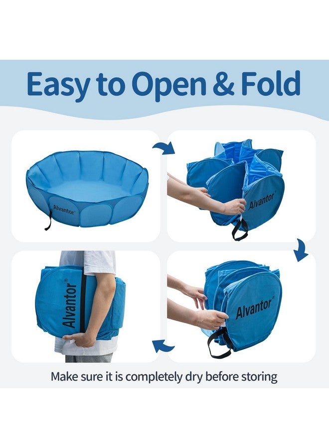 Alvantor Pet Swimming Pool - Foldable, Portable Dog Bathing Tub And Kiddie Pool - Indoor/Outdoor Fun - 63"X12" - Patent Pending - Image 3